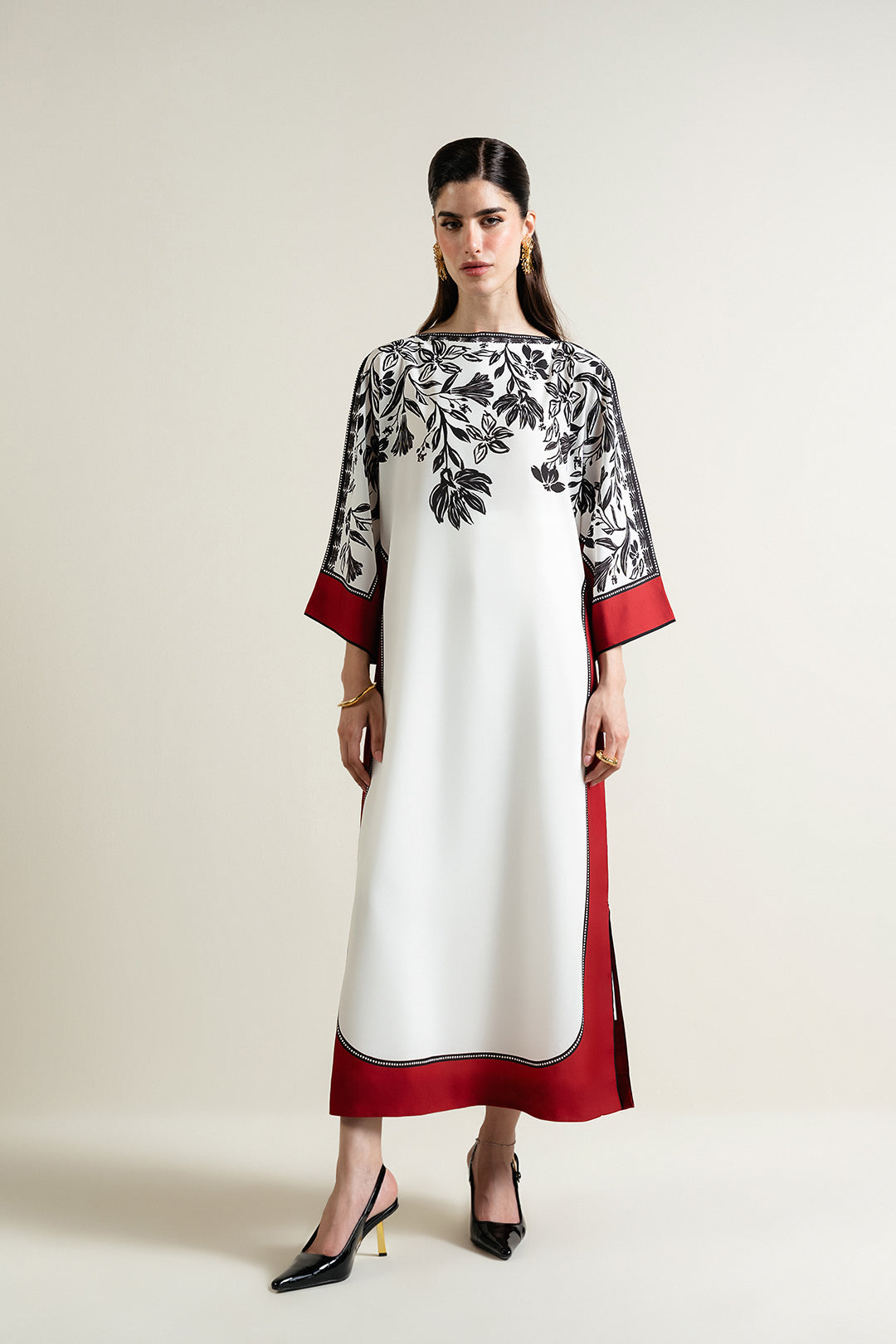 Lulusar Daenar Batwing Silk Dress 3pc ( Unstitch )