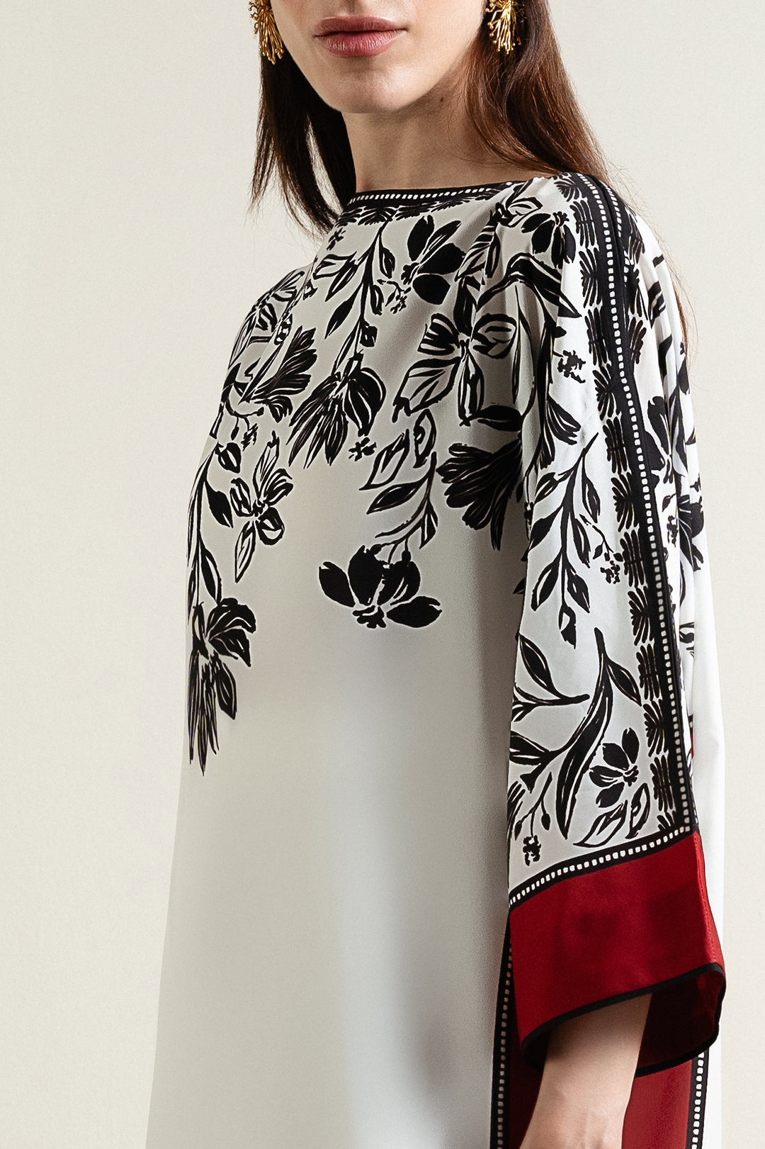 Lulusar Daenar Batwing Silk Dress 3pc ( Unstitch )